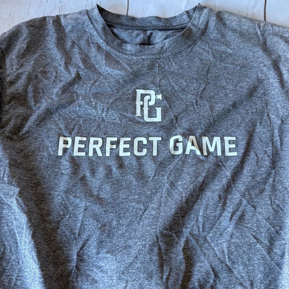 Perfect Game Men's Long Sleeve T-Shirt, Size Medium . Heathered gray